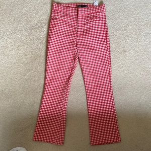 Like new Zara red checked checkered pants cropped gingham